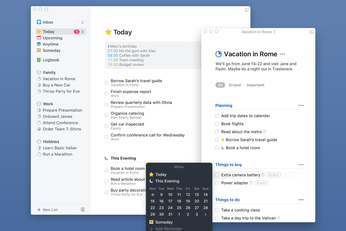 best apps for mac that will help me set a schedule and reminders